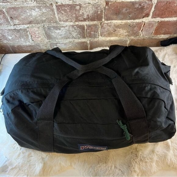 Vintage JanSport Ray-Ban Black Duffle Bag with Strap & Handles - Picture 10 of 11